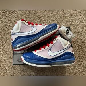 Nike LeBron VII QS Dodgers White Rush Blue DJ5158 100 Men's Size 9.5 New